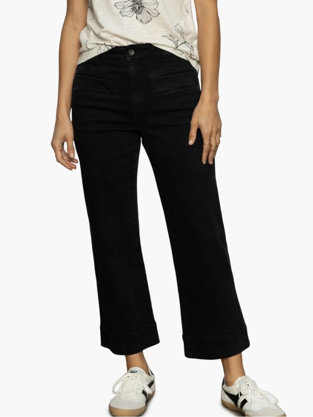 Sanctuary Voyage Crop Black Wide-Leg Jeans